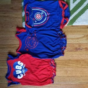Chicago CUBS 3m girls onesies BUNDLE
